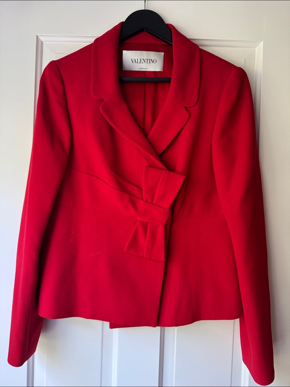 Valentino Red Bow-Accent Tailored Blazer